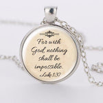 SUTEYI Newest Design Jesus Necklace 'Faith With God Nothing is Impossible' Words Pendant Quote Jewelry Glass Christian Necklaces Trending products - August 2018 - MORILLO ENTERPRISE 