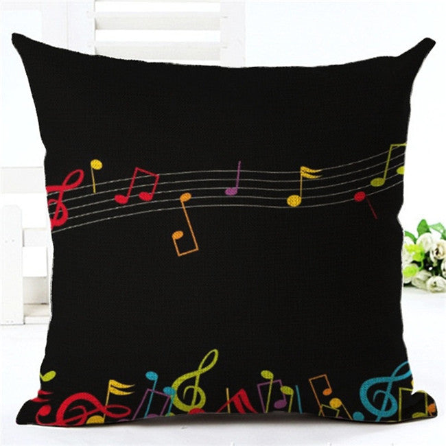 Music Series Note Printed High Qulity Cotton Linen Decorative Cushion Cover Pillow Case Car Seat 45*45cm Pillowcase Trending products - August 2018 - MORILLO ENTERPRISE 
