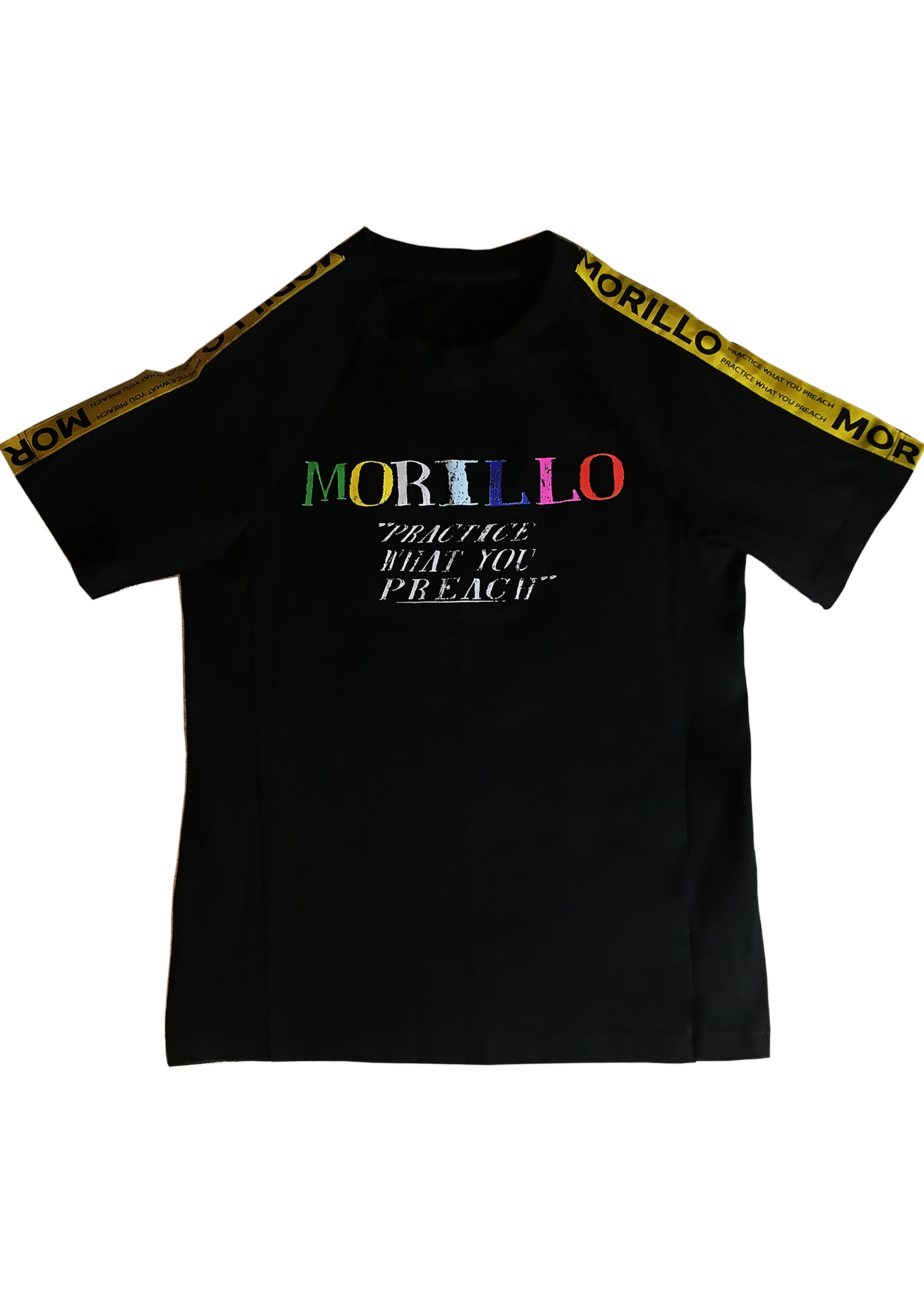 CHALKED GRAPHIC WITH TAPED LOGO T-SHIRT T-Shirts, Crewneck - MORILLO ENTERPRISE 