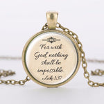 SUTEYI Newest Design Jesus Necklace 'Faith With God Nothing is Impossible' Words Pendant Quote Jewelry Glass Christian Necklaces Trending products - August 2018 - MORILLO ENTERPRISE 