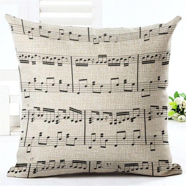 Music Series Note Printed High Qulity Cotton Linen Decorative Cushion Cover Pillow Case Car Seat 45*45cm Pillowcase Trending products - August 2018 - MORILLO ENTERPRISE 